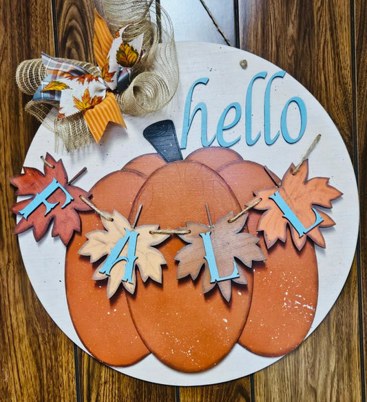 Hello Fall Leaf Letters - Ready to Hang Sign