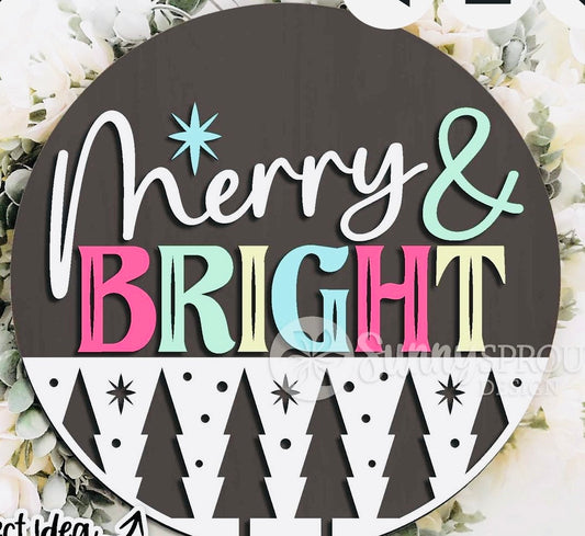 Merry & Bright - Ready to Hang Sign