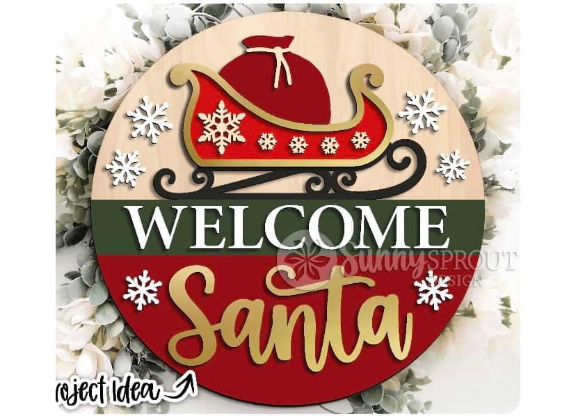 Welcome Santa - Ready to Hang Sign